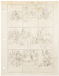 Original Hal Foster ''Prince Valiant'' Lot of Preliminary Artwork and Story Outlines -- #1982 for the 2 February 1975 Comic Strip