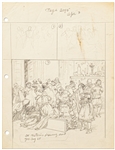 Original Hal Foster ''Prince Valiant'' Lot of Preliminary Artwork and Story Outlines -- #2095 for the 3 April 1977 Comic Strip