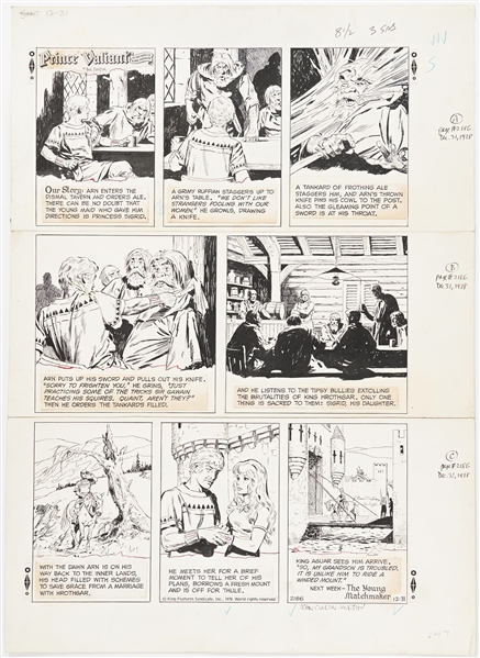 John Cullen Murphy ''Prince Valiant'' Sunday Comic Strip Original Artwork -- #2186 Dated 31 December 1978