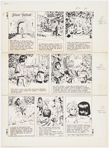 John Cullen Murphy ''Prince Valiant'' Sunday Comic Strip Original Artwork -- #2221 Dated 2 September 1979