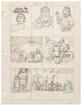 Original Hal Foster Signed Prince Valiant Preliminary Artwork and Story Outline -- #2230 for the 4 November 1979 Comic Strip
