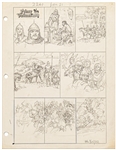Original Hal Foster Signed Prince Valiant Preliminary Artwork and Story Outline -- #2241 for the 20 January 1980 Comic Strip
