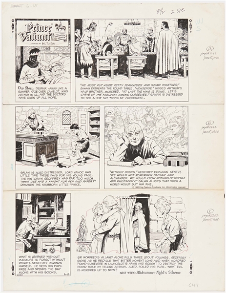 John Cullen Murphy ''Prince Valiant'' Sunday Comic Strip Original Artwork -- #2262 Dated 15 June 1980