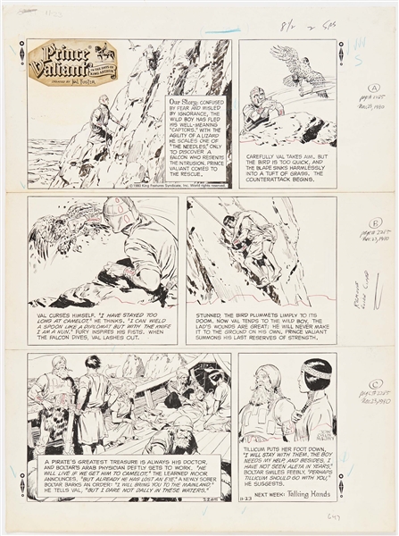 John Cullen Murphy ''Prince Valiant'' Sunday Comic Strip Original Artwork -- #2285 Dated 23 November 1980
