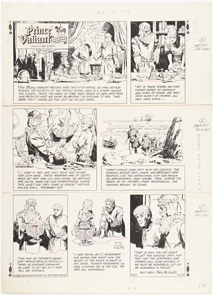 John Cullen Murphy ''Prince Valiant'' Sunday Comic Strip Original Artwork -- #2437 Dated 23 October 1983