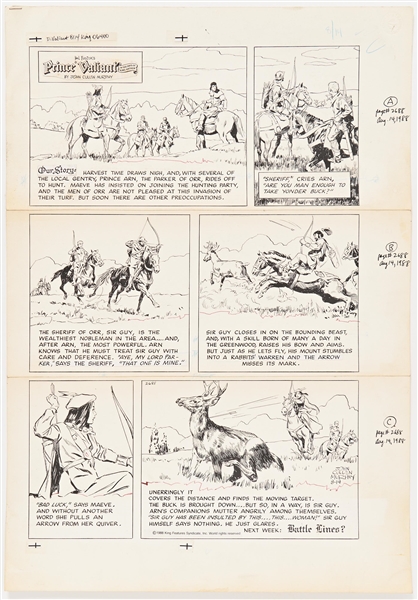 John Cullen Murphy ''Prince Valiant'' Sunday Comic Strip Original Artwork -- #2688 Dated 14 August 1988