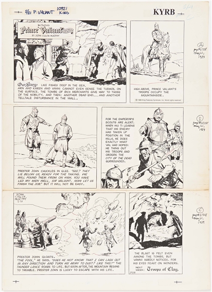 John Cullen Murphy ''Prince Valiant'' Sunday Comic Strip Original Artwork -- #2728 Dated 21 May 1989