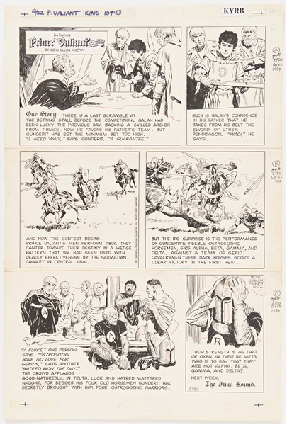 John Cullen Murphy ''Prince Valiant'' Sunday Comic Strip Original Artwork -- #2750 Dated 22 October 1989