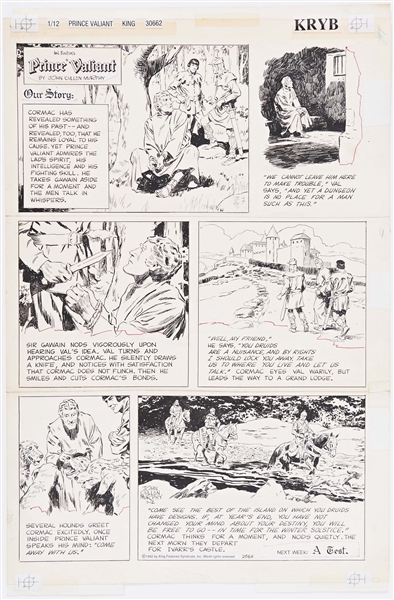 John Cullen Murphy ''Prince Valiant'' Sunday Comic Strip Original Artwork -- #2866 Dated 12 January 1992