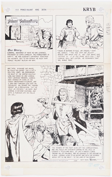 John Cullen Murphy ''Prince Valiant'' Sunday Comic Strip Original Artwork -- #2908 Dated 1 November 1992
