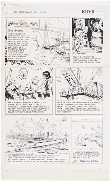 John Cullen Murphy ''Prince Valiant'' Sunday Comic Strip Original Artwork -- #2928 Dated 21 March 1993
