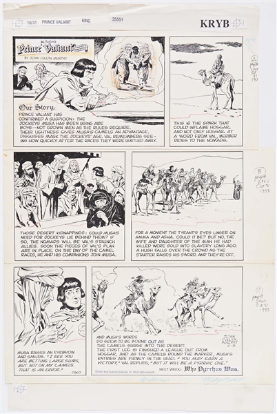 John Cullen Murphy ''Prince Valiant'' Sunday Comic Strip Original Artwork -- #2960 Dated 31 October 1993
