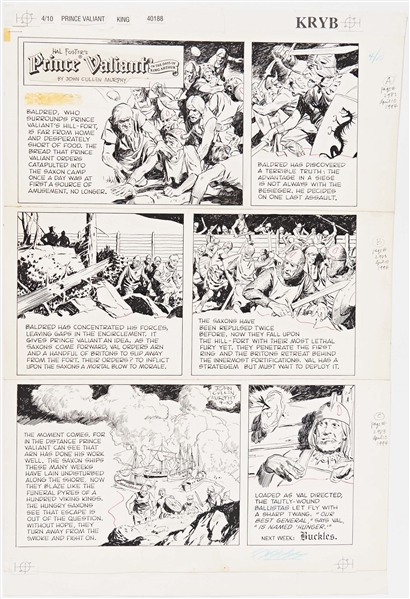 John Cullen Murphy ''Prince Valiant'' Sunday Comic Strip Original Artwork -- #2983 Dated 10 April 1994