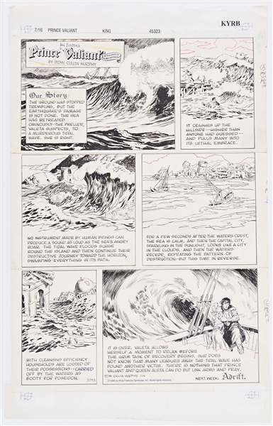 John Cullen Murphy ''Prince Valiant'' Sunday Comic Strip Original Artwork -- #3049 Dated 16 July 1995