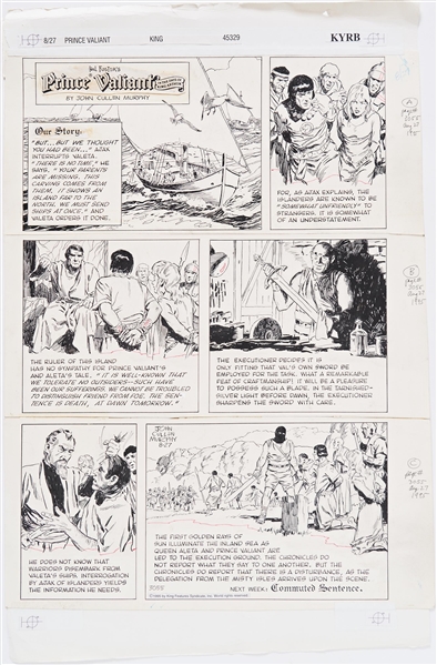 John Cullen Murphy ''Prince Valiant'' Sunday Comic Strip Original Artwork -- #3055 Dated 27 August 1995