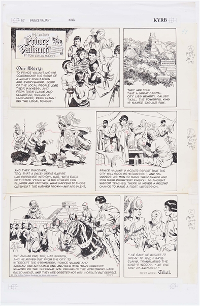 John Cullen Murphy ''Prince Valiant'' Sunday Comic Strip Original Artwork -- #3074 Dated 7 January 1996