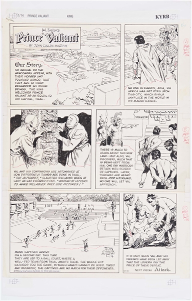 John Cullen Murphy ''Prince Valiant'' Sunday Comic Strip Original Artwork -- #3075 Dated 14 January 1996