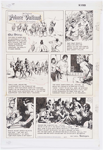 John Cullen Murphy ''Prince Valiant'' Sunday Comic Strip Original Artwork -- #3077 Dated 28 January 1996
