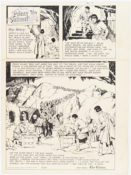 John Cullen Murphy ''Prince Valiant'' Sunday Comic Strip Original Artwork -- #3170 Dated 9 November 1997