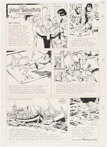 John Cullen Murphy ''Prince Valiant'' Sunday Comic Strip Original Artwork -- #3272 Dated 24 October 1999