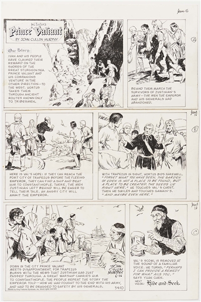 John Cullen Murphy ''Prince Valiant'' Sunday Comic Strip Original Artwork -- #3410 Dated 16 June 2002
