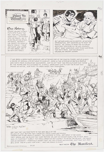 John Cullen Murphy ''Prince Valiant'' Sunday Comic Strip Original Artwork -- #3499 Dated 29 February 2004