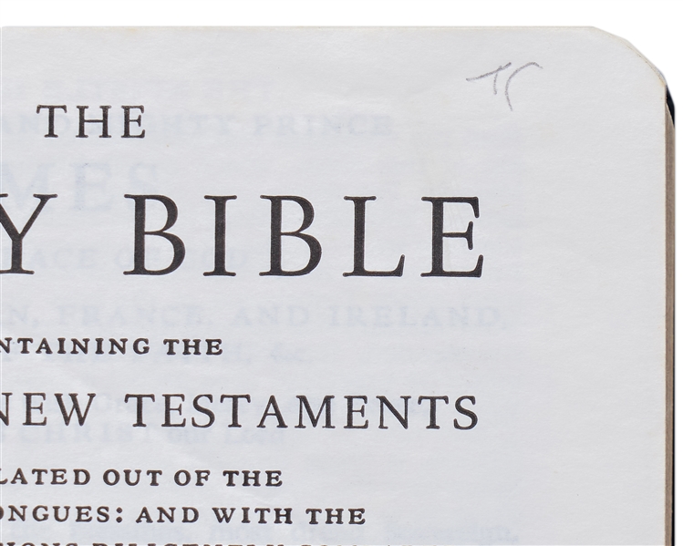 Truman Capote's Personal Bible, Initialed ''TC'' and with Numerous Underlined References Throughout -- Also With Hand Edits Such as Capote Writing ''Ten Commandments''