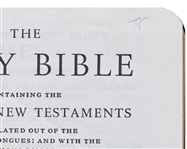 Truman Capote's Personal Bible, Initialed ''TC'' and with Numerous Underlined References Throughout -- Also With Hand Edits Such as Capote Writing ''Ten Commandments''