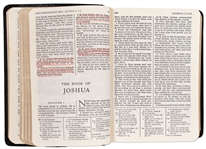 Truman Capote's Personal Bible, Initialed ''TC'' and with Numerous Underlined References Throughout -- Also With Hand Edits Such as Capote Writing ''Ten Commandments''