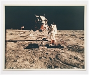 Apollo 11 Photo Showing Buzz Aldrin Setting Up an ALSEP Experiment -- On A Kodak Paper