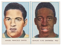 Uncut M. Santos/Pele Rookie Card -- Contained Within the 1958 ''Swedish Rekord Journal'' -- Scarce as Uncut