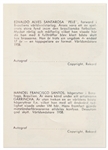 Uncut M. Santos/Pele Rookie Card -- Contained Within the 1958 ''Swedish Rekord Journal'' -- Scarce as Uncut