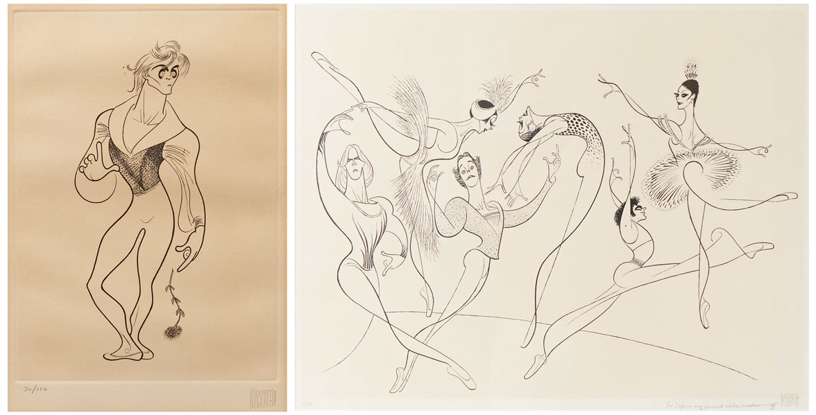 Lot of Two Al Hirschfeld Signed Limited Edition Lithographs -- Both with Ballet Content