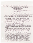 Richard Feynman 4pp. Handwritten Document From the Challenger Investigation -- Feynman's Detailed Notes for 4 Days Spanning 7-10 February 1986, Leading Up to & Including Discovery of O-ring Failure