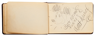 Walt Disney Signed Sketch of Mickey Mouse -- Measures 7.5'' x 5''