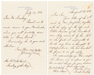 Lot of James Garfield Assassination Letters -- Composed on Executive Mansion Stationery by Garfields Secretary, Joseph Stanley Brown After the Shooting but Before Garfields Death