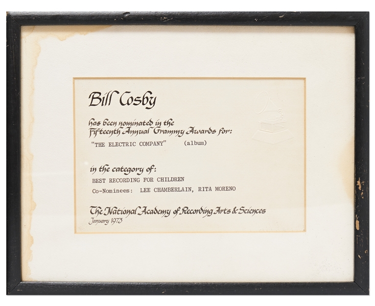 Bill Cosby Grammy Nomination for ''The Electric Company'' in the Category of ''Best Recording for Children''