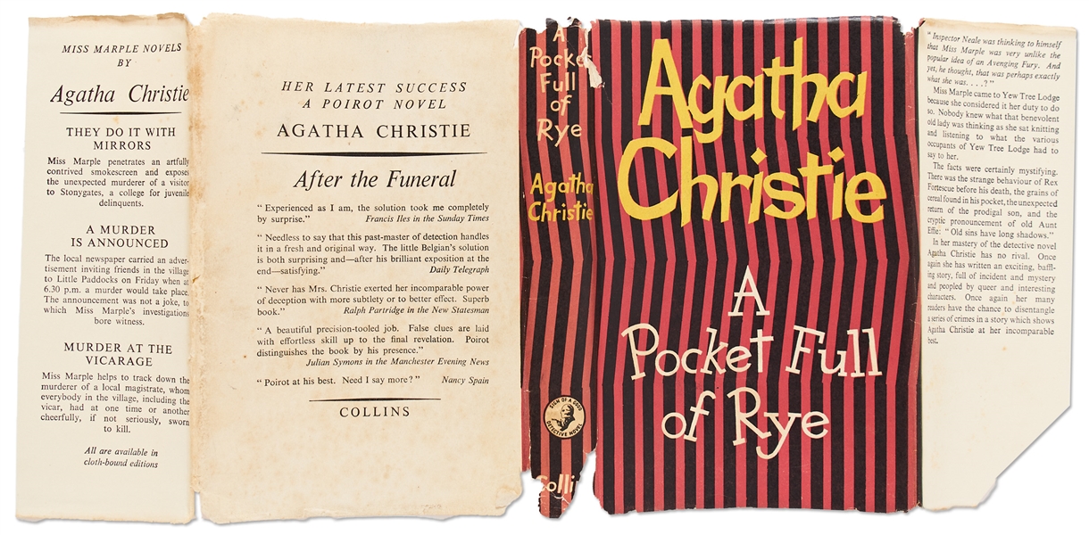 Agatha Christie Signed First Edition, First Printing of ''A Pocket Full of Rye'' -- Signed the Month of Publication, in November 1953