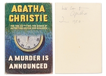 Agatha Christie Signed First Edition, First Printing of A Murder Is Announced -- In First Printing Dust Jacket