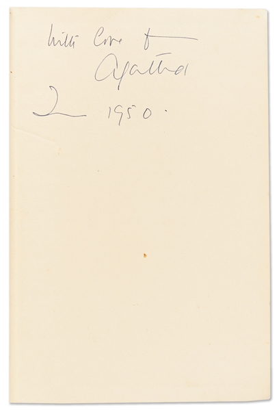 Agatha Christie Signed First Edition, First Printing of ''A Murder Is Announced'' -- In First Printing Dust Jacket