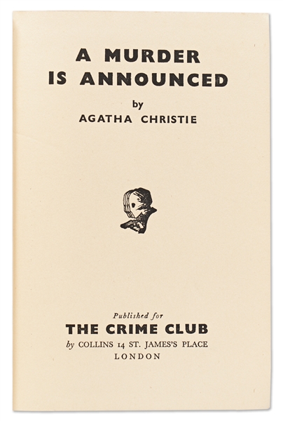 Agatha Christie Signed First Edition, First Printing of ''A Murder Is Announced'' -- In First Printing Dust Jacket