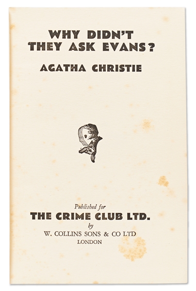 Agatha Christie Signed First Edition, First Printing of ''Why Didn't They Ask Evans?'' -- Without Inscription