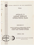 Original 1969 Copy of the Apollo 11 Lunar Surface Operations Plan -- Issued One Month Before the Moon Landing