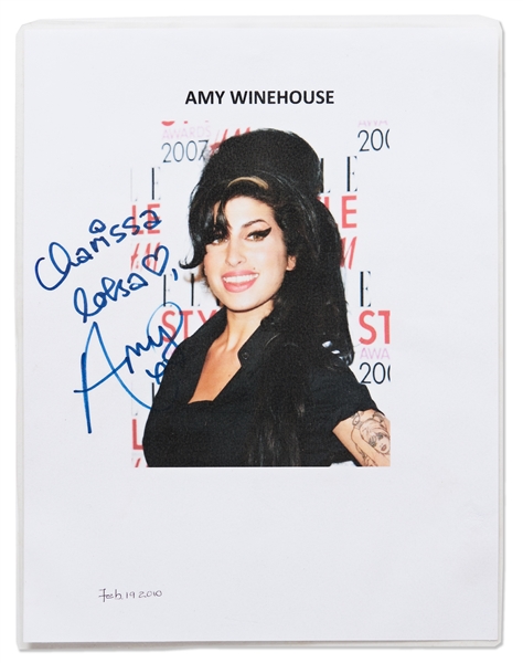 Amy Winehouse Signed Photo