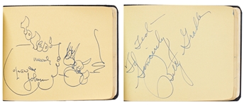 Autograph Book Signed by the Marx Brothers: Harpo Marx, Groucho Marx, and Twice Signed by Chico Marx -- Also Signed by 1952 San Francisco 49ers Football Team Players