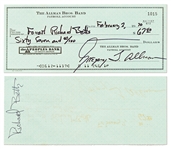 Lot of Six Checks from 1970 Signed by Original Members of The Allman Brothers Band -- Includes Scarce Duane Allman Check Signed from 1970