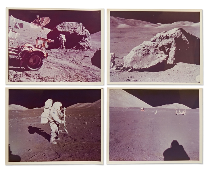 14 NASA Photos on ''A Kodak Paper'' Including Apollo 17 Blue Marble Photo -- Plus 13 Photos on ''GAF'' Photo Paper, Black Numbered Photos & John Glenn Signature