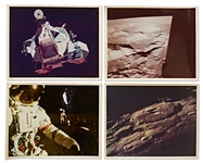 14 NASA Photos on ''A Kodak Paper'' Including Apollo 17 Blue Marble Photo -- Plus 13 Photos on ''GAF'' Photo Paper, Black Numbered Photos & John Glenn Signature