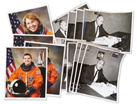 14 NASA Photos on ''A Kodak Paper'' Including Apollo 17 Blue Marble Photo -- Plus 13 Photos on ''GAF'' Photo Paper, Black Numbered Photos & John Glenn Signature