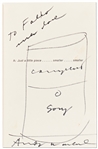 Andy Warhol Sketches His Famous Campbell's Soup Can -- Drawn in a Signed First Edition of ''The Philosophy of Andy Warhol''